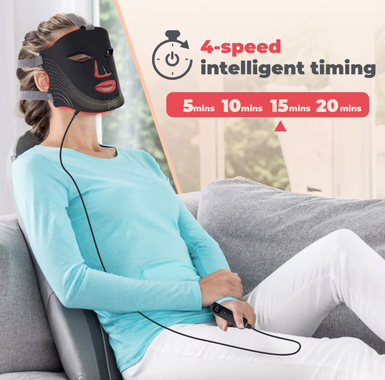 Terrèa™ 7-Mode LED Light Therapy Mask | Red & Blue Light Skin Treatment