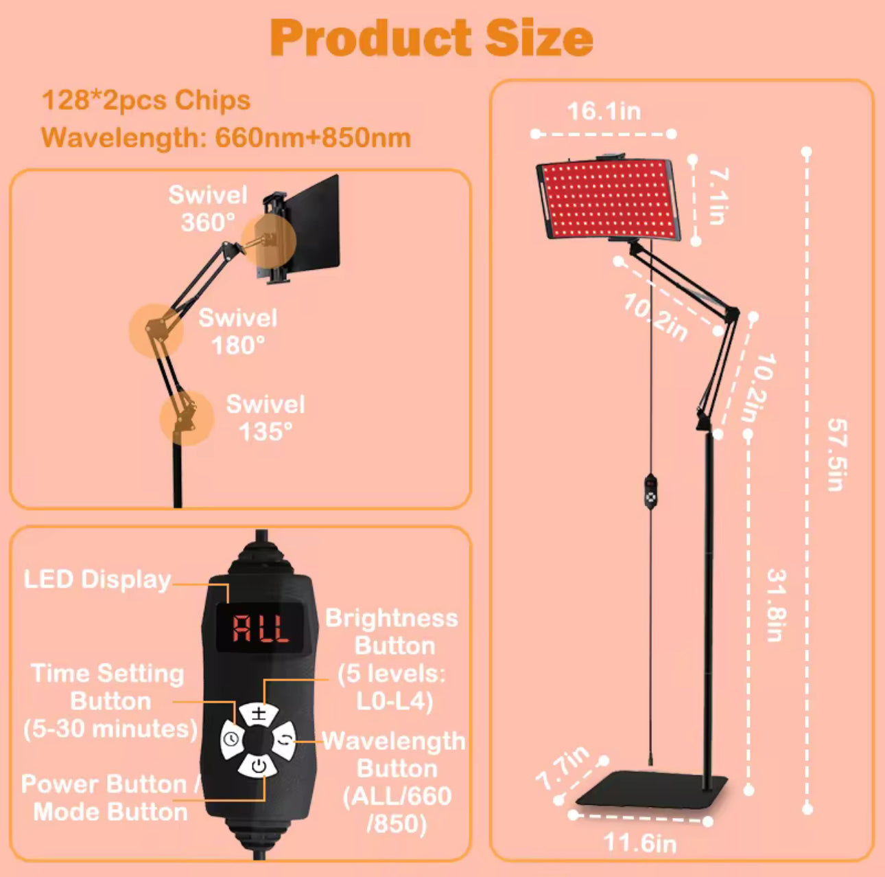 LED Therapy Panel - Professional Red & Near-Infrared Skin System
